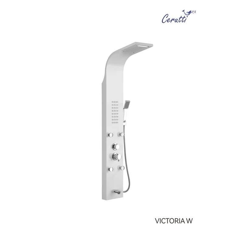 Панель VICTORIA W душевая из нержавеющей стали с форсунками Ceruttispa CT9979, цвет белый Панель VICTORIA W душевая из нержавеющей стали с форсунками Ceruttispa CT9979, цвет белый