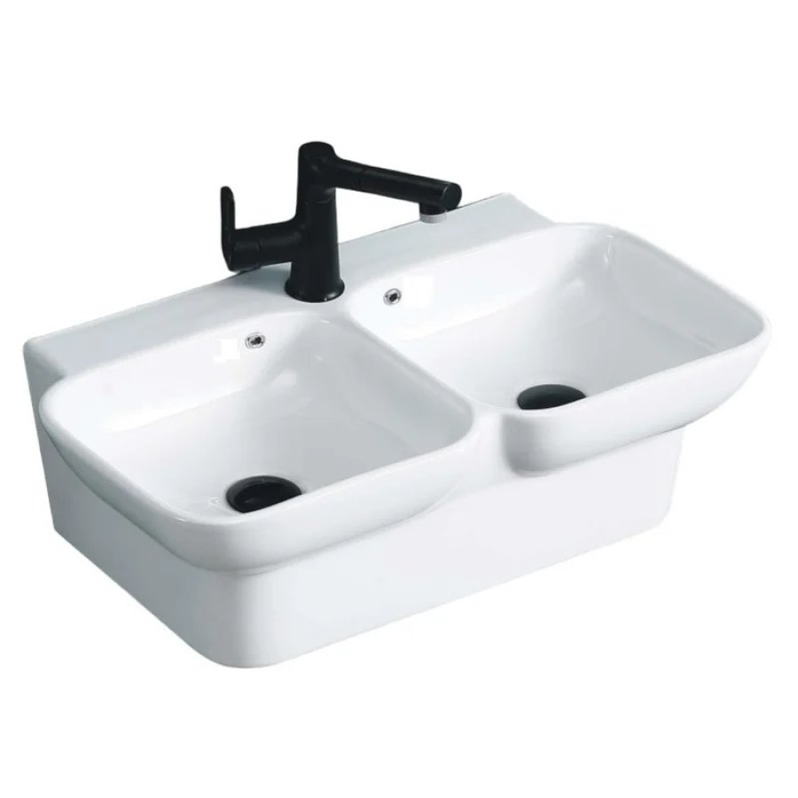 Раковина Double NEMI (650х390х250) двойная подвесная Ceruttispa