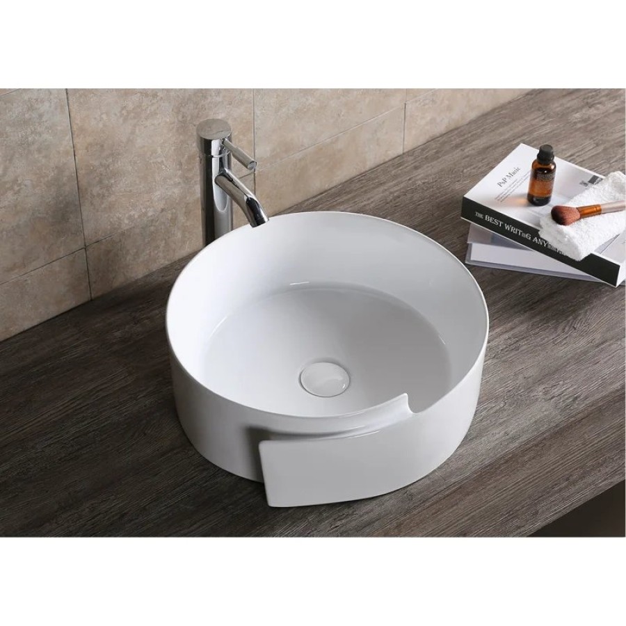Раковина CR0066 накладная, белая, с завитком 440х460х150  Ceruttispa