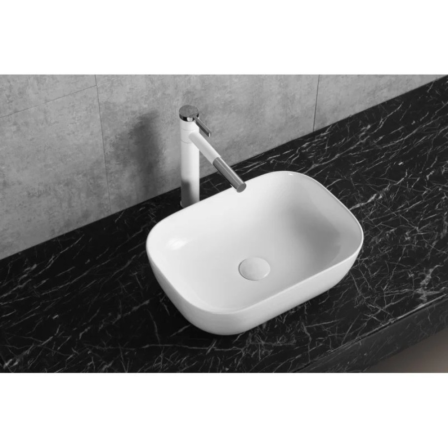 Раковина CR0078B накладная, белая, прямоугольная 460х330х135 Ceruttispa