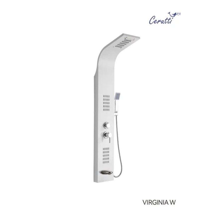 Панель VIRGINIA W душевая из нержавеющей стали с форсунками Ceruttispa CT9990, цвет белый