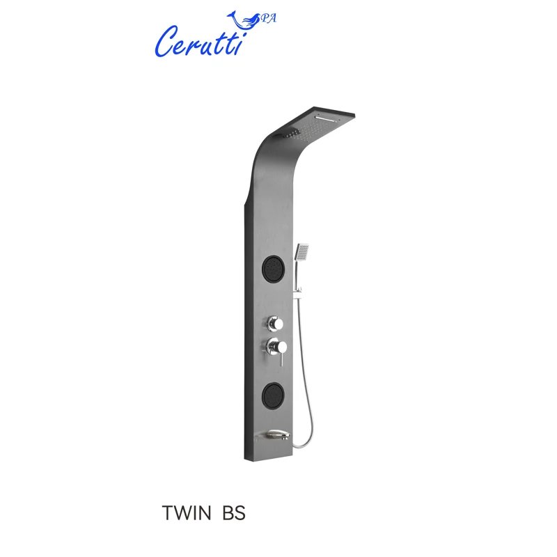 Панель TWIN BS душевая из нержавеющей стали с форсунками Ceruttispa CT9986, цвет хром Панель TWIN BS душевая из нержавеющей стали с форсунками Ceruttispa CT9986, цвет хром