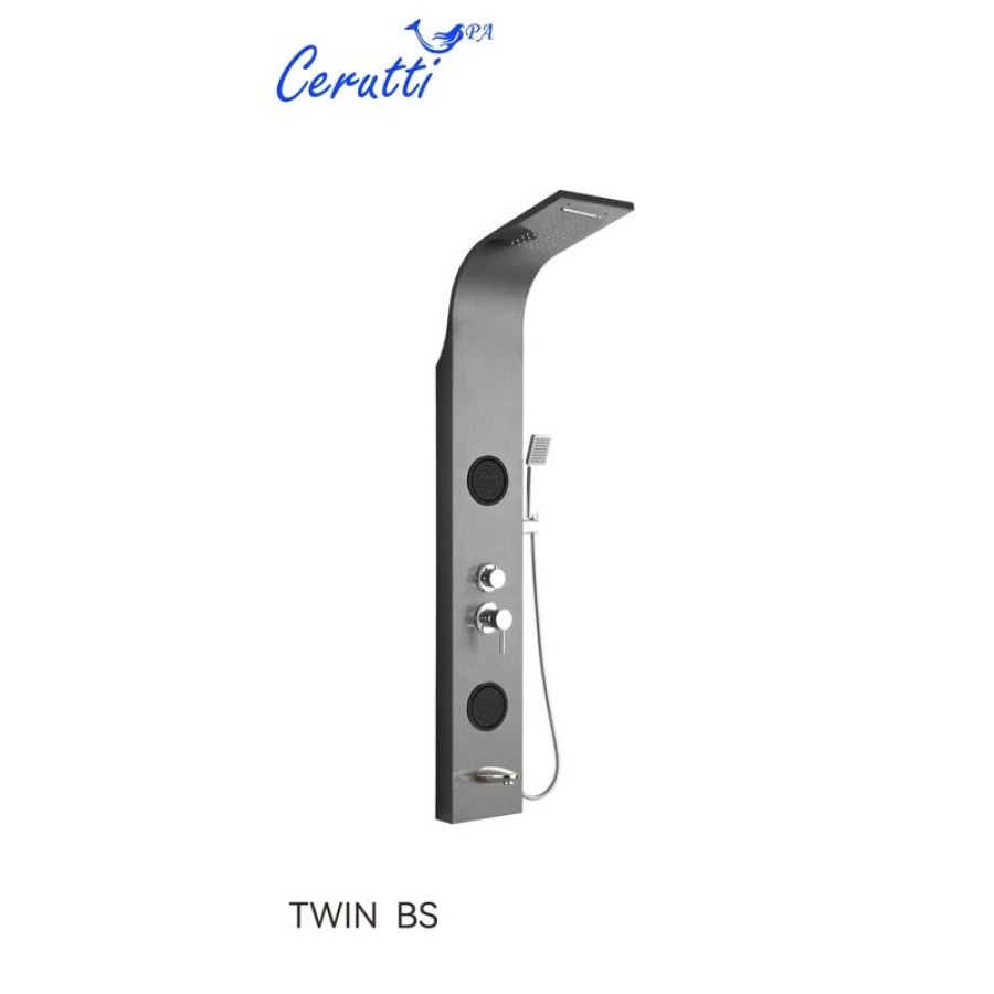 Панель TWIN BS душевая из нержавеющей стали с форсунками Ceruttispa CT9986, цвет хром