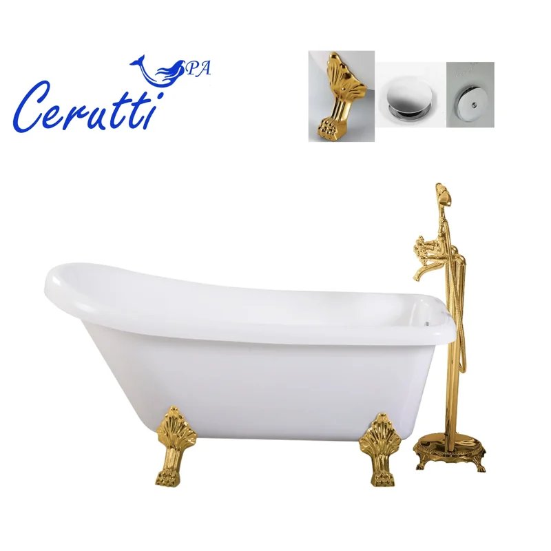 Ванна VITO 150G акрловая отдельностоящая Ceruttispa (1550x740x750) на львиных лапах (золото) Ванна VITO 150G акрловая отдельностоящая Ceruttispa (1550x740x750) на львиных лапах (золото)