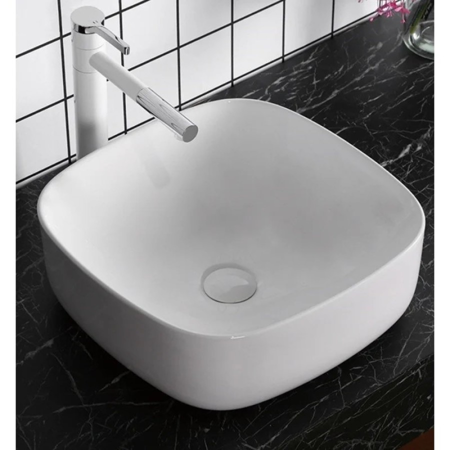 Раковина CR0010 накладная, белая, квадратная 425х425х150 Ceruttispa