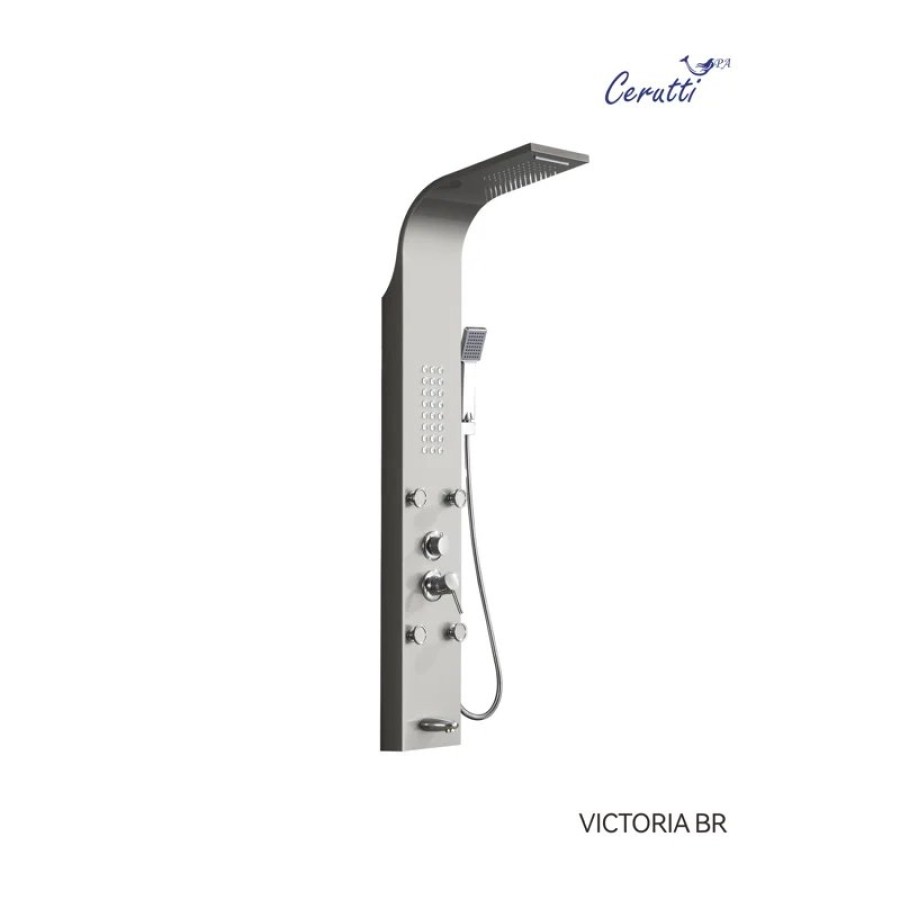 Панель VICTORIA BR душевая из нержавеющей стали с форсунками Ceruttispa CT9980, цвет матовая нержавеющая сталь