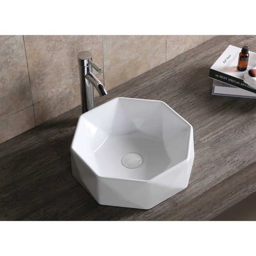 Раковина CR0057 накладная, белая, многогранная 420х420х130 Ceruttispa
