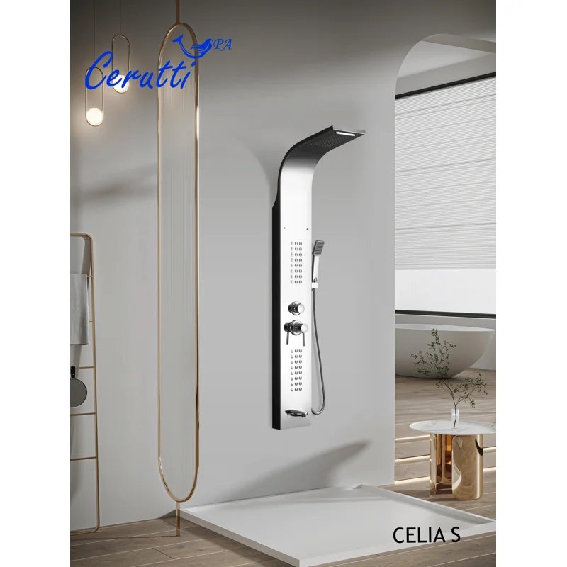 Панель CELIA S душевая из нержавеющей стали с форсунками Ceruttispa CT10403, цвет хром Панель CELIA S душевая из нержавеющей стали с форсунками Ceruttispa CT10403, цвет хром