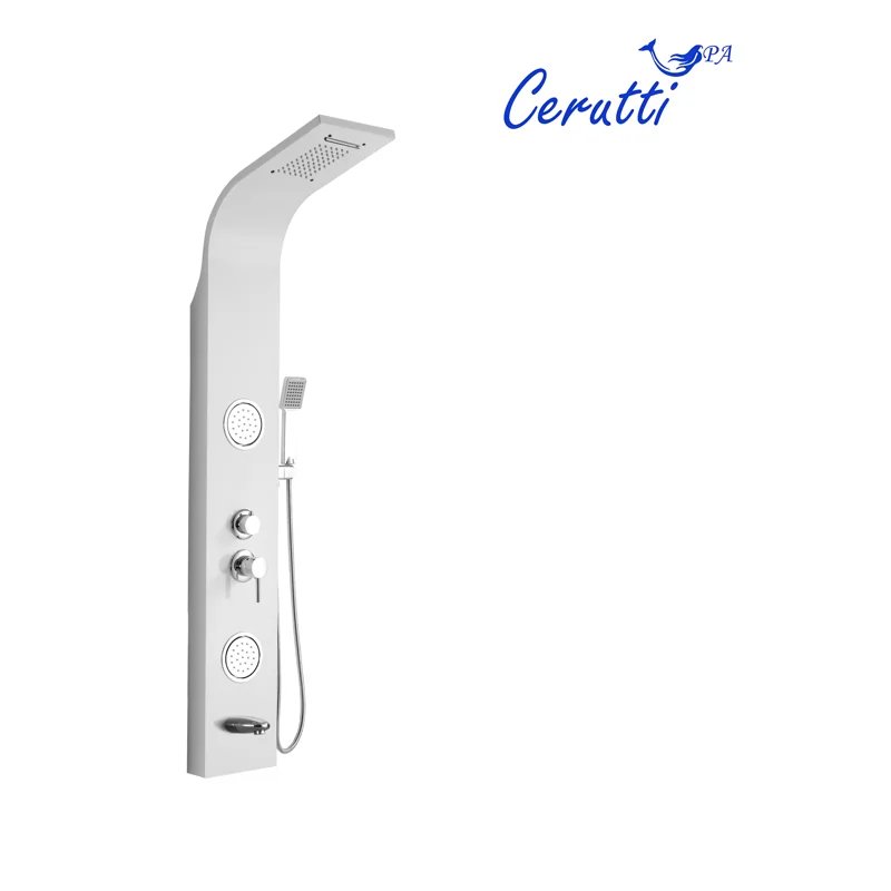 Панель TWIN W душевая из нержавеющей стали с форсунками Ceruttispa CT9985, цвет белый Панель TWIN W душевая из нержавеющей стали с форсунками Ceruttispa CT9985, цвет белый