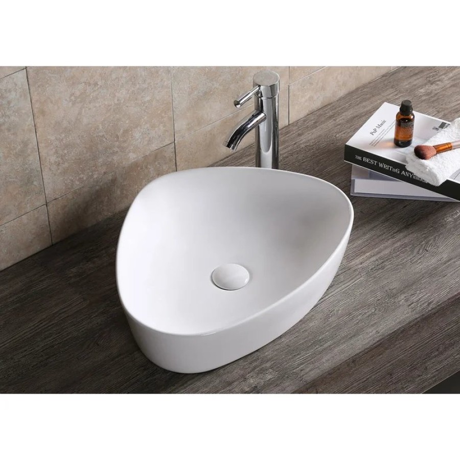 Раковина CR0089 накладная, белая, треугольная 510х410х120 Ceruttispa