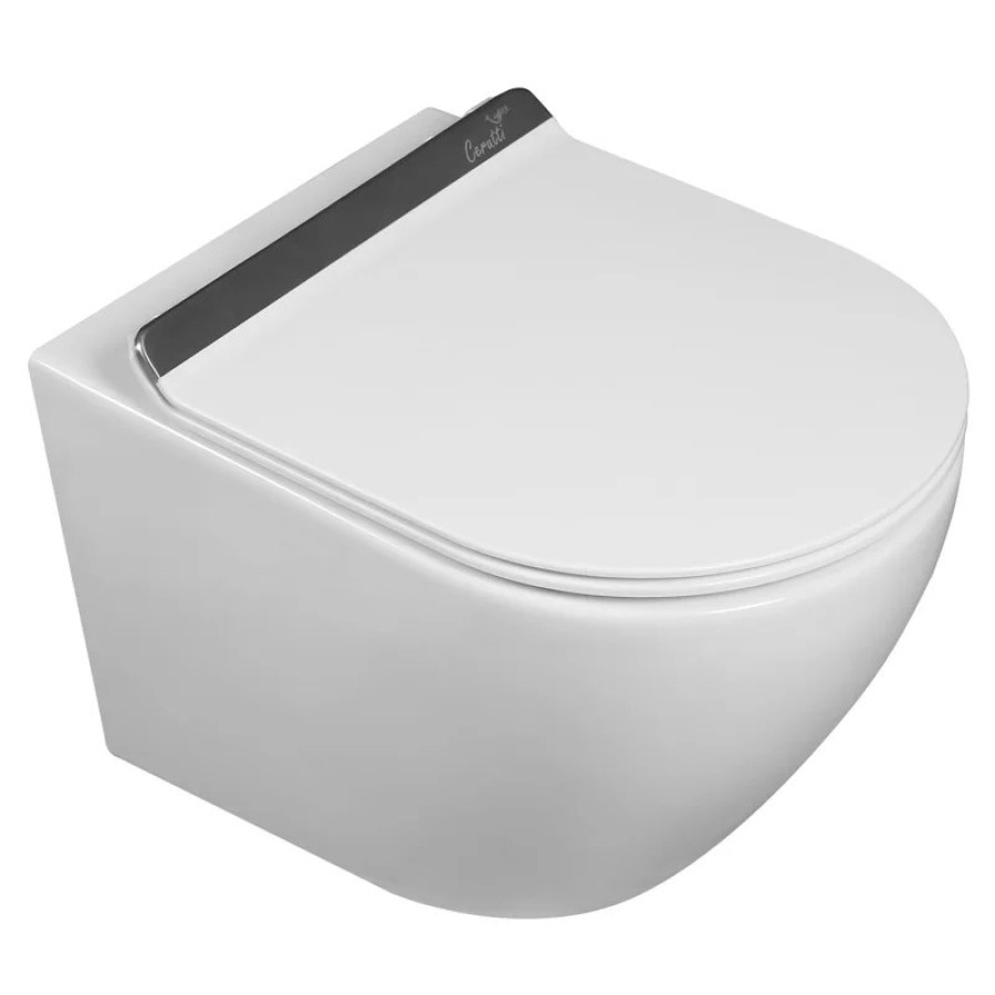 Унитаз SELLA Aria Tornado Plus подвесной безободковый со смывом торнадо Ceruttispa CT9956 (490х370х370)