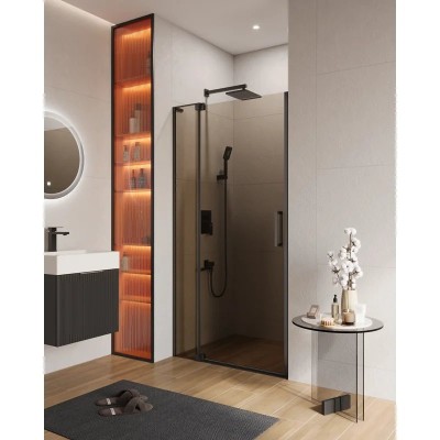 Душевая дверь в нишу CEZARES SLIDER-B-1-90/100-BR-NERO