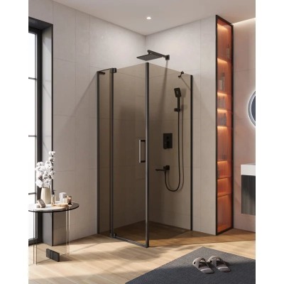 Душевой уголок Cezares SLIDER-AH-1-80-80/90-BR-NERO