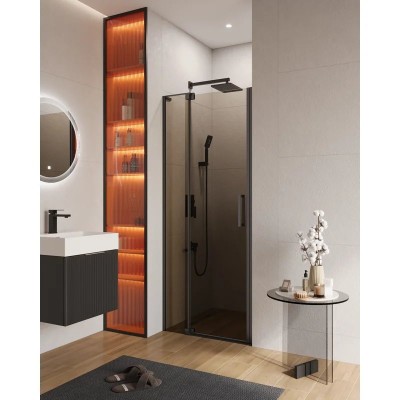 Душевая дверь в нишу CEZARES SLIDER-B-1-80/90-BR-NERO