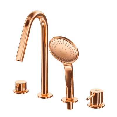 Смеситель на борт ванны Cezares LEAF-BVDM4-L-SS