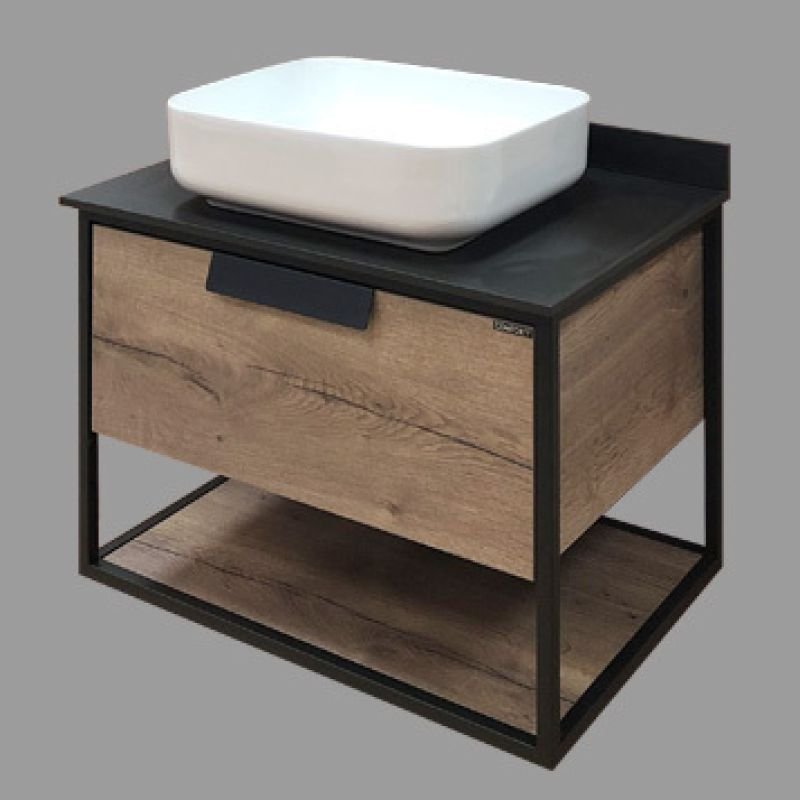 Тумба с раковиной Comforty "Кёльн-75" 00004149065 дуб темный с черной столешницей с раковиной Comforty T-Y9378 Тумба с раковиной Comforty "Кёльн-75" 00004149065 дуб темный с черной столешницей с раковиной Comforty T-Y9378