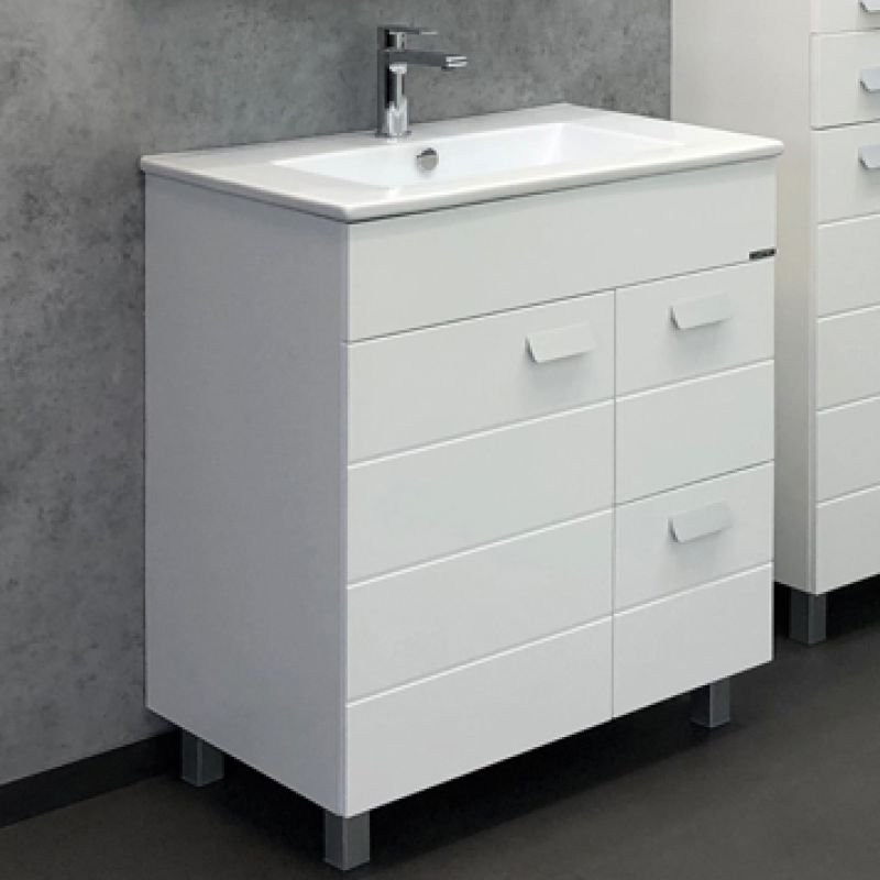 Тумба с раковиной Comforty "Модена М-75" 00-00001643 белая матовая с раковиной "Quadro 75" Тумба с раковиной Comforty "Модена М-75" 00-00001643 белая матовая с раковиной "Quadro 75"