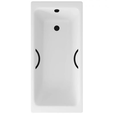 Ванна чугунная Delice Parallel 170х80 с черными мато...