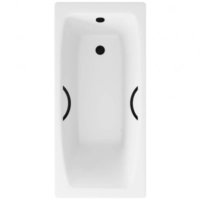 Ванна чугунная Delice Repos 170х70 с черными матовым...