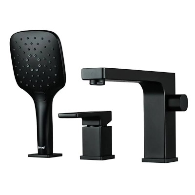 Смеситель на борт ванны Gappo G17-6 G1117-6 Черный м...