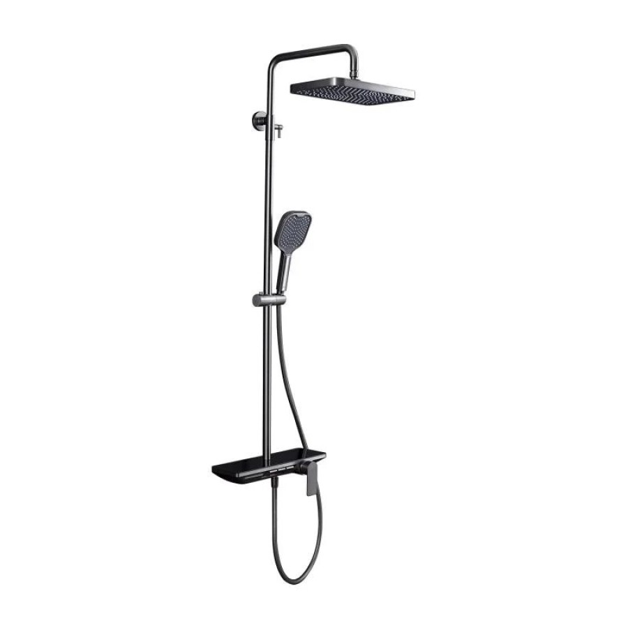 Душевая стойка со смесителем Gappo G2496-19 Графит, оруж сталь