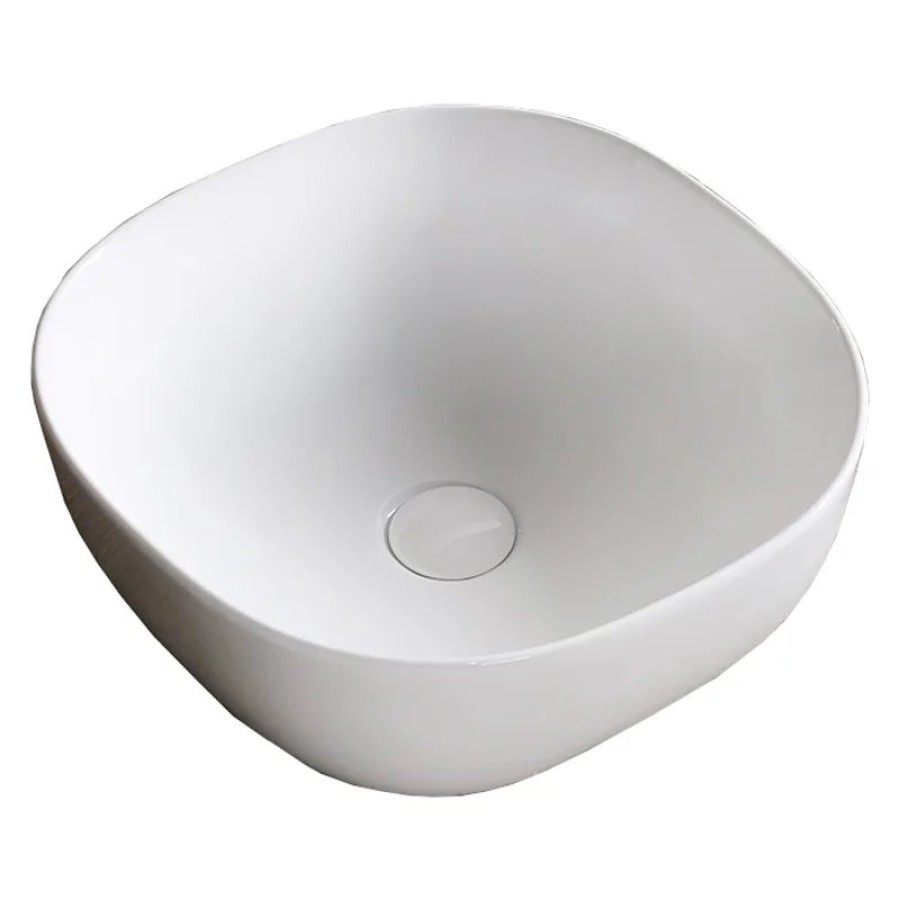 Раковина CR0077 накладная, белая, квадратная 410х410х145 Ceruttispa