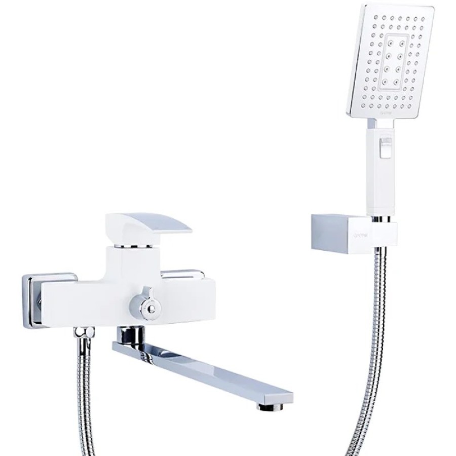 Смеситель для ванны Gappo G07 G2207-7 универсальный Белый Хром