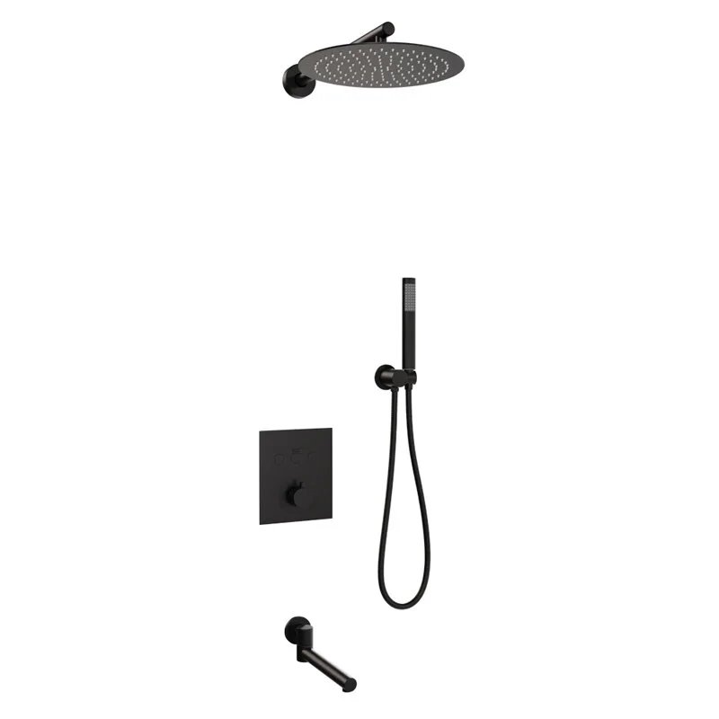 Душевая система RGW Shower Panels SP-370B 511408370-04 с термостатом Черная матовая Душевая система RGW Shower Panels SP-370B 511408370-04 с термостатом Черная матовая