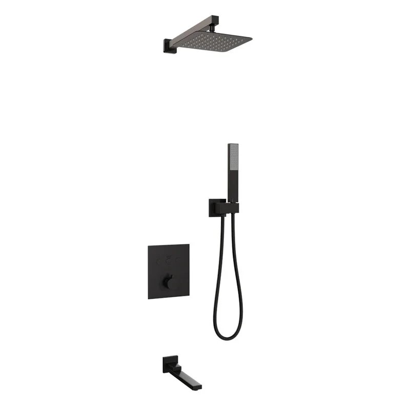 Душевая система RGW Shower Panels SP-371B 511408371-04 с термостатом Черная матовая Душевая система RGW Shower Panels SP-371B 511408371-04 с термостатом Черная матовая