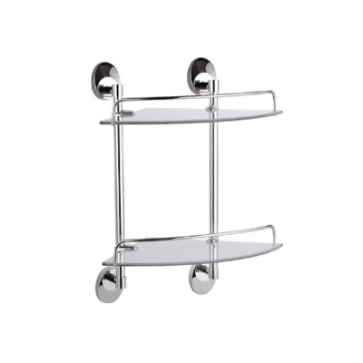 Полка стеклянная угловая Haiba HB1607-2, хром