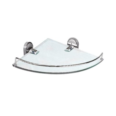 Полка стеклянная угловая Haiba HB1921-1, хром