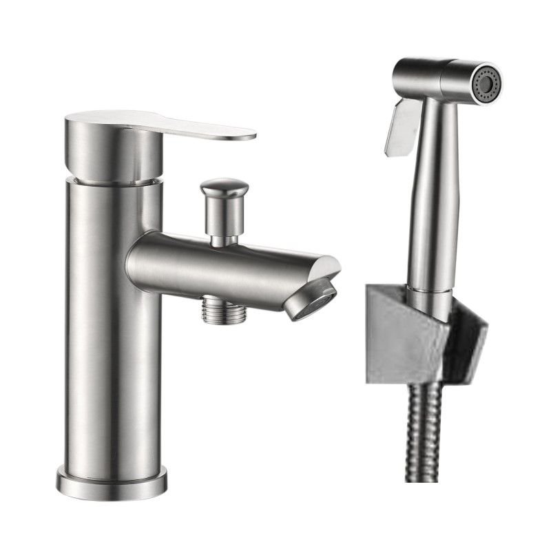 Смеситель для раковины с гигиеническим душем Haiba HB12801, сталь Смеситель для раковины с гигиеническим душем Haiba HB12801, сталь