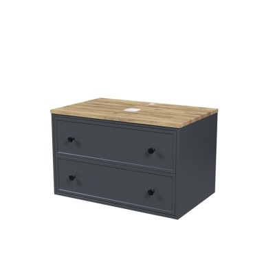 Тумба подвесная, со столешницей, 80 см, темно-серый,...