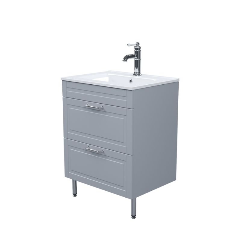 Тумба с раковиной Iddis Oxford 60 OXF60L0I95K Светло-серая Тумба с раковиной Iddis Oxford 60 OXF60L0I95K Светло-серая