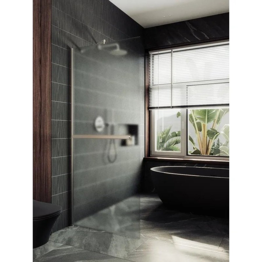Душевая перегородка Maybah Glass MGD-731-5ш 790x1950 в широком профиле Хром матовый стекло сатиновое