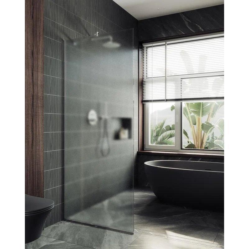 Душевая перегородка Maybah Glass MGD-700-5у 790x1950 в узком профиле Хром матовый стекло сатиновое Душевая перегородка Maybah Glass MGD-700-5у 790x1950 в узком профиле Хром матовый стекло сатиновое