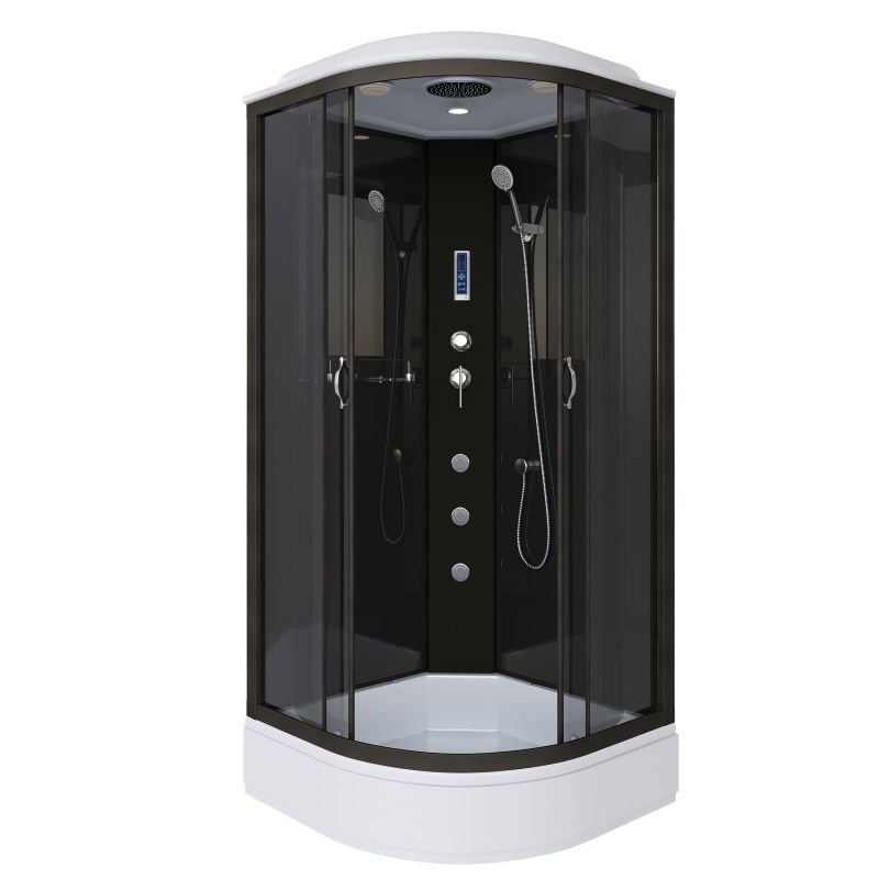 Душевая кабина NIAGARA Classic NG-6501-14F (900х900х2150) средний поддон(26см) стекло ТОНИРОВАННОЕ алюм черный 4 места Душевая кабина NIAGARA Classic NG-6501-14F (900х900х2150) средний поддон(26см) стекло ТОНИРОВАННОЕ алюм черный 4 места