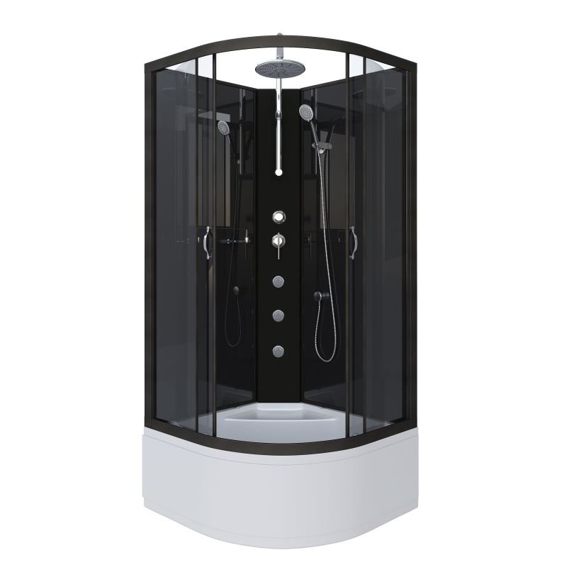 Душевая кабина NIAGARA Classic NG-6508-14BKTG (900х900х2100-2400) высокий поддон(40см) стекло ТОНИРОВАННОЕ алюм черный 4 места Душевая кабина NIAGARA Classic NG-6508-14BKTG (900х900х2100-2400) высокий поддон(40см) стекло ТОНИРОВАННОЕ алюм черный 4 места