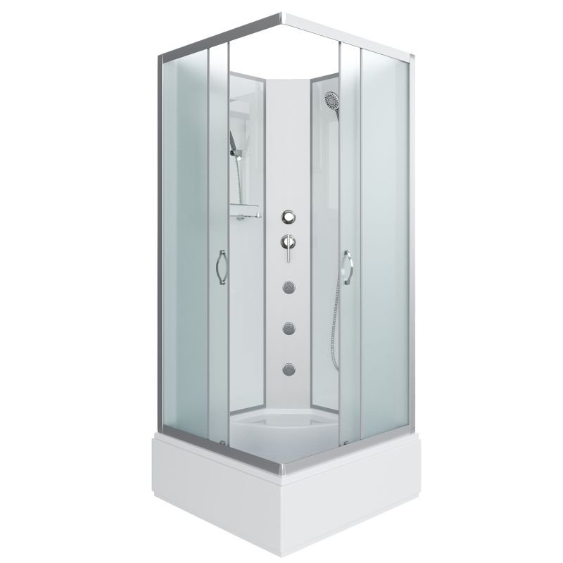Душевая кабина NIAGARA Classic NG-1108-14BKG (900х900х2000) средний поддон(26см) стекло МАТОВОЕ 4 места с полкой Душевая кабина NIAGARA Classic NG-1108-14BKG (900х900х2000) средний поддон(26см) стекло МАТОВОЕ 4 места с полкой