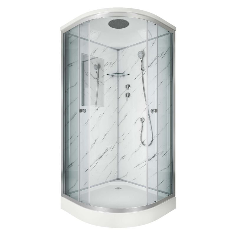 Душевая кабина NIAGARA LUXE NG-7701M (900x900х2100) низкий поддон (15см) стенки МРАМОР 3 места Душевая кабина NIAGARA LUXE NG-7701M (900x900х2100) низкий поддон (15см) стенки МРАМОР 3 места