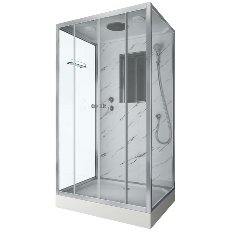 Душевая кабина NIAGARA LUXE NG-7772QM (1200x900х2100) низкий поддон стенки МРАМОР 4 места Душевая кабина NIAGARA LUXE NG-7772QM (1200x900х2100) низкий поддон стенки МРАМОР 4 места