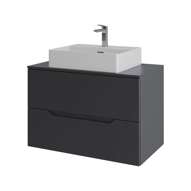 Orange Line Li-80TugMDF+B04-500W тумба с раковиной подвесная 80 см, графит/белый Orange Line Li-80TugMDF+B04-500W тумба с раковиной подвесная 80 см, графит/белый