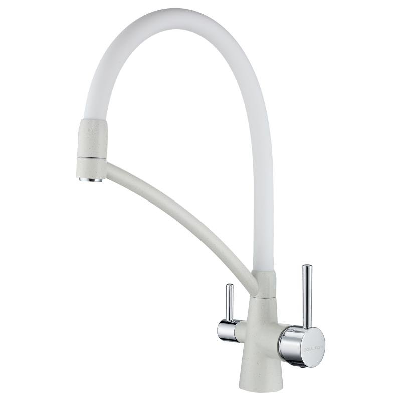 Смеситель для кухни Paulmark Siegen Si213111-331 Белый Хром Смеситель для кухни Paulmark Siegen Si213111-331 Белый Хром