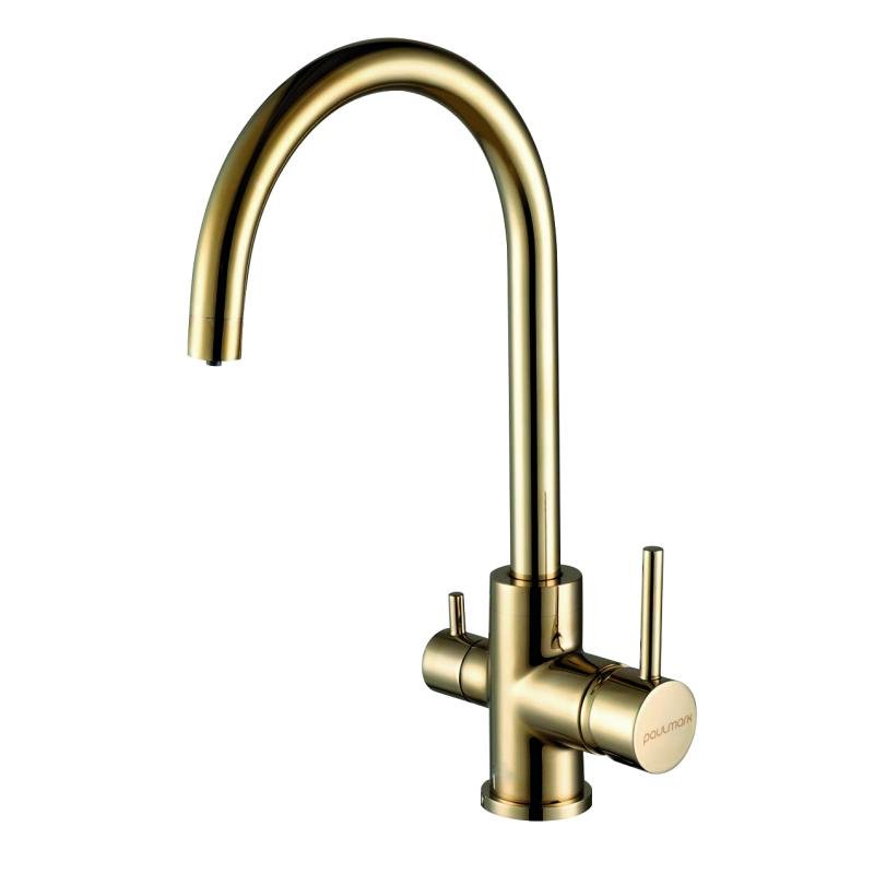 Смеситель для кухни Paulmark Essen Es213211-G Золото Смеситель для кухни Paulmark Essen Es213211-G Золото