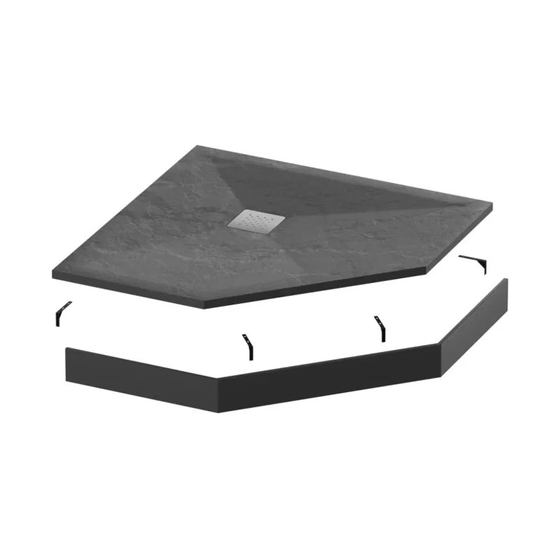 Экран Grossman черный металлический для поддона трапеция GR-S2100100D (100*100*) Strong Экран Grossman черный металлический для поддона трапеция GR-S2100100D (100*100*) Strong