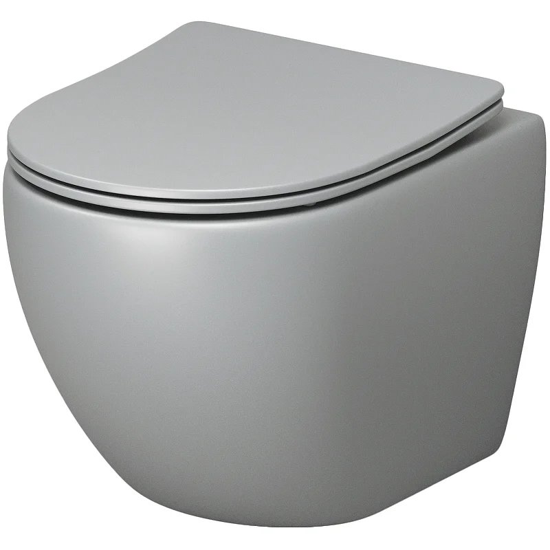 Унитаз GR-4455GLMS Color (485*365*360) СВЕТЛО-СЕРЫЙ МАТОВЫЙ подвесной БЕЗОБОДКОВЫЙ с тонкой крышкой Унитаз GR-4455GLMS Color (485*365*360) СВЕТЛО-СЕРЫЙ МАТОВЫЙ подвесной БЕЗОБОДКОВЫЙ с тонкой крышкой