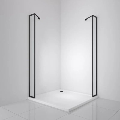 Душевая перегородка BelBagno LUCE-20-FIX-C-NERO