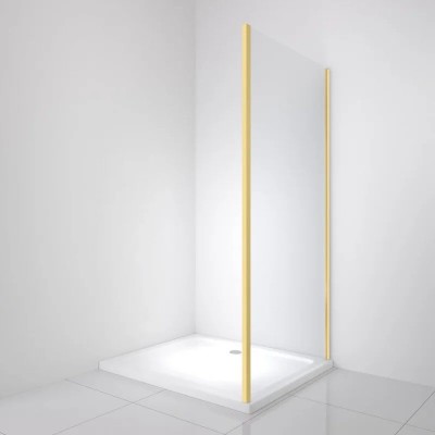 Душевая перегородка BelBagno LUCE-90-FIX-C-ORO