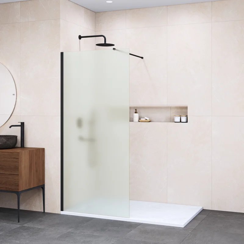 Душевая стенка RGW WA-010B Walk In, 90 см, стекло матовое сатинат, профиль черный, 351001009-24 Душевая стенка RGW WA-010B Walk In, 90 см, стекло матовое сатинат, профиль черный, 351001009-24