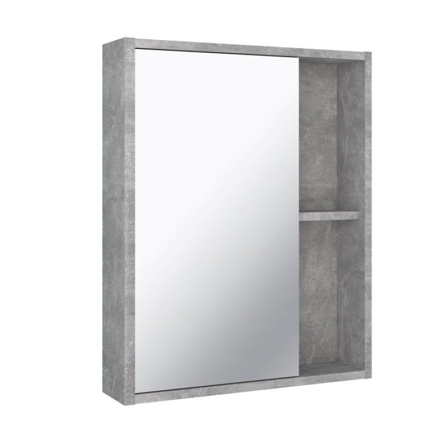 Зеркальный шкаф Runo Эко 52 00-00001184 Серый бетон